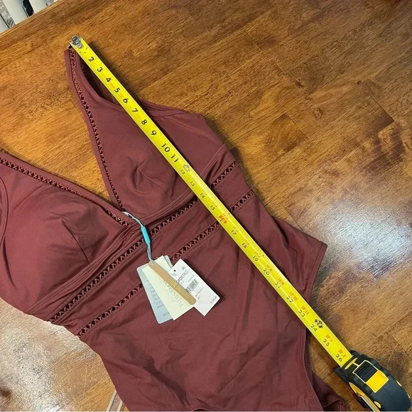 NWT Sea Level Swim Eco Essentials Spliced One Piece Cinnamon Size 14 - Picture 10 of 12